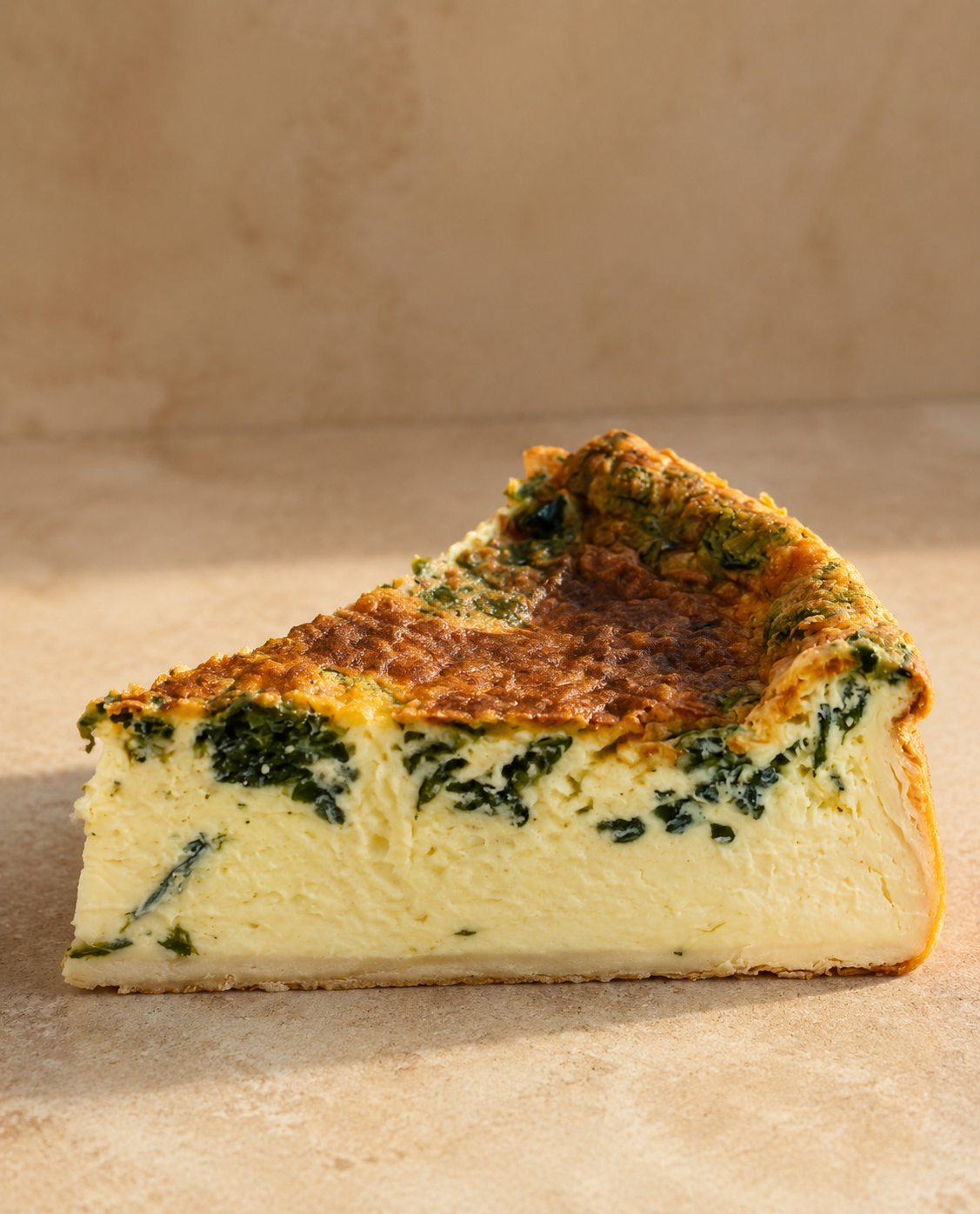 Spinach and cheese quiche